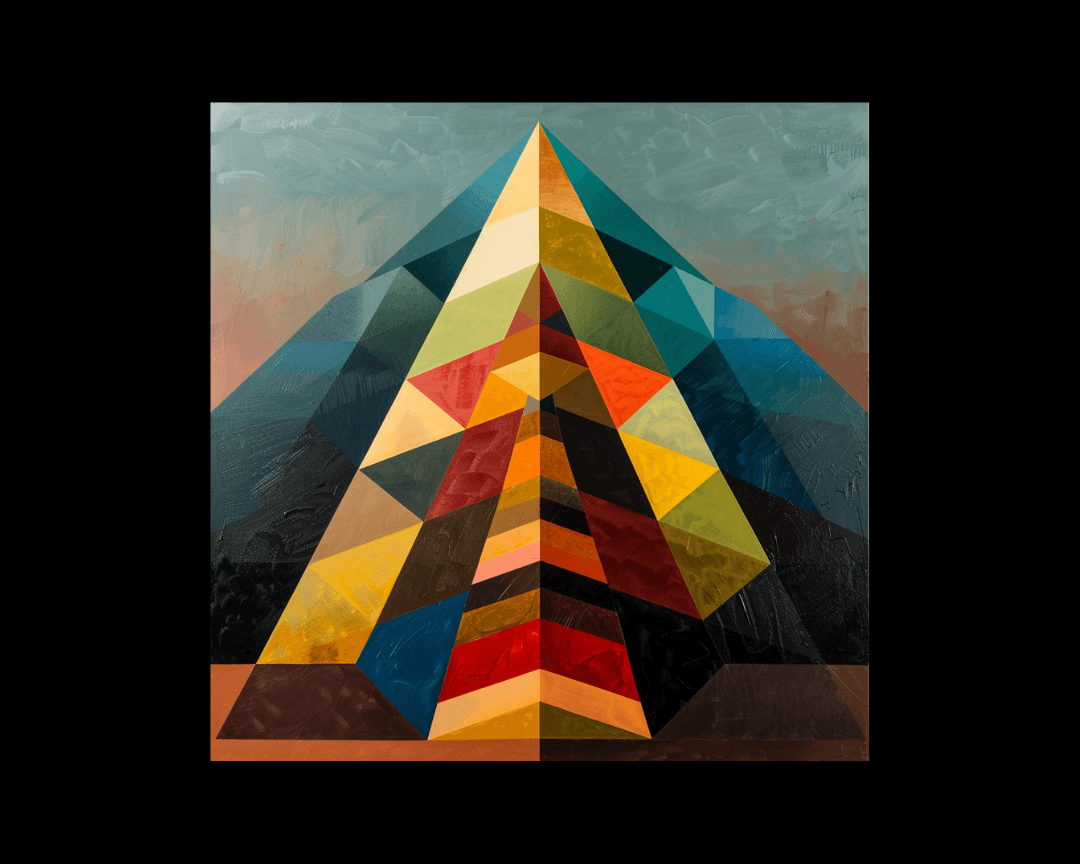 A pyramid in cubism style.