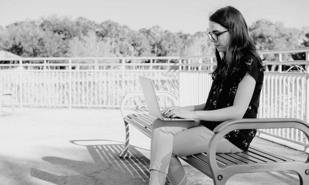 writer on a laptop