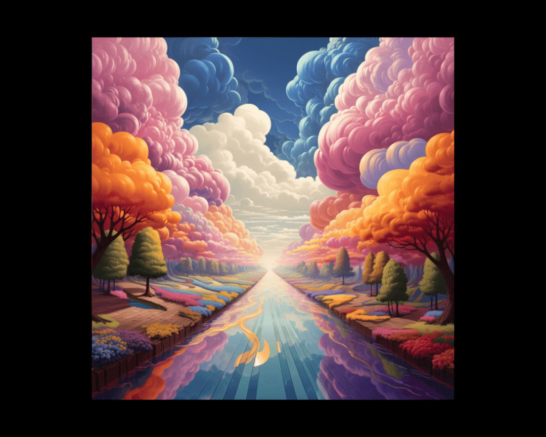 rainbow surreal style