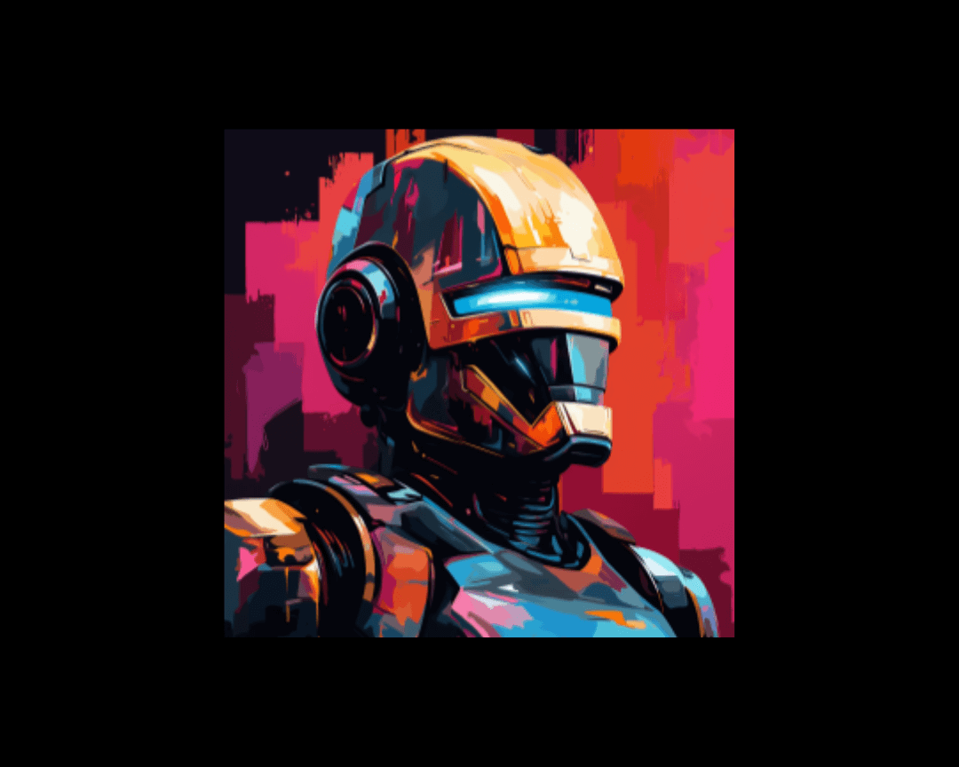 WPAP-style image of a pensive robot.
