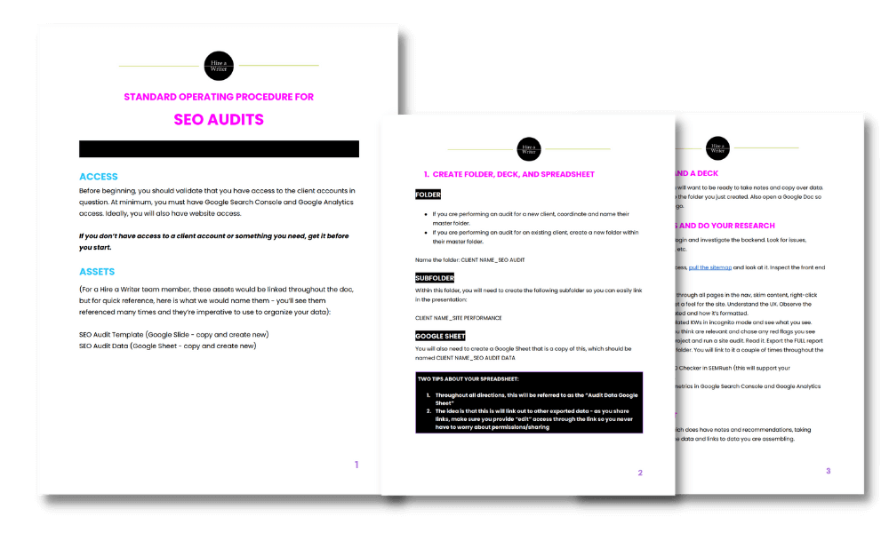 sop for seo audits