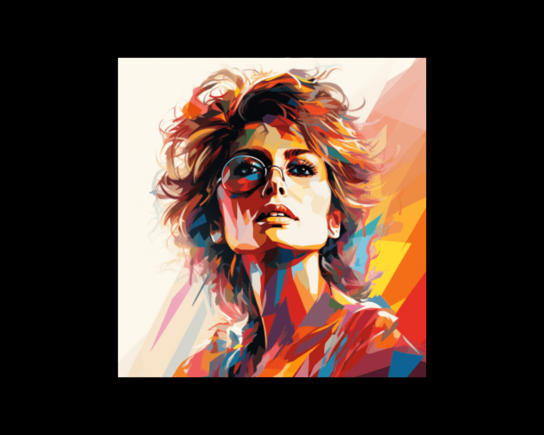 woman with glasses looking up wpap style