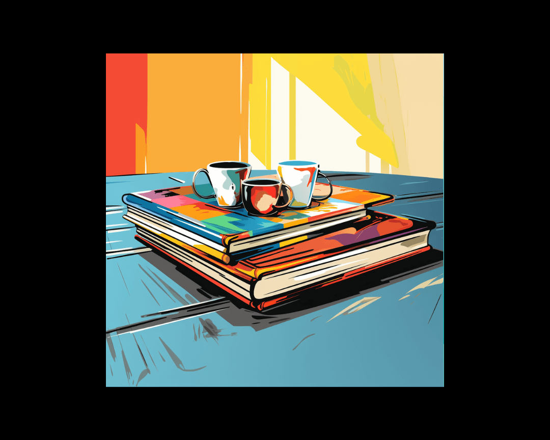Book on table, pop-art style