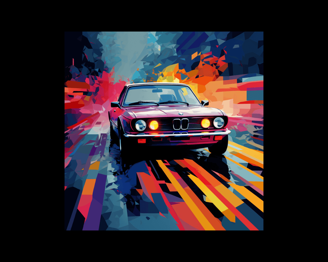 A car driving wpap style