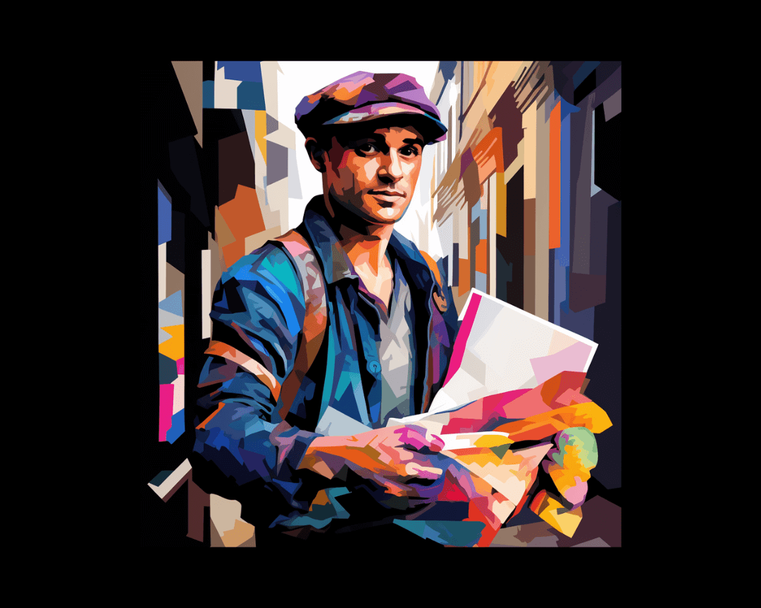 Man selling newspaper wpap style