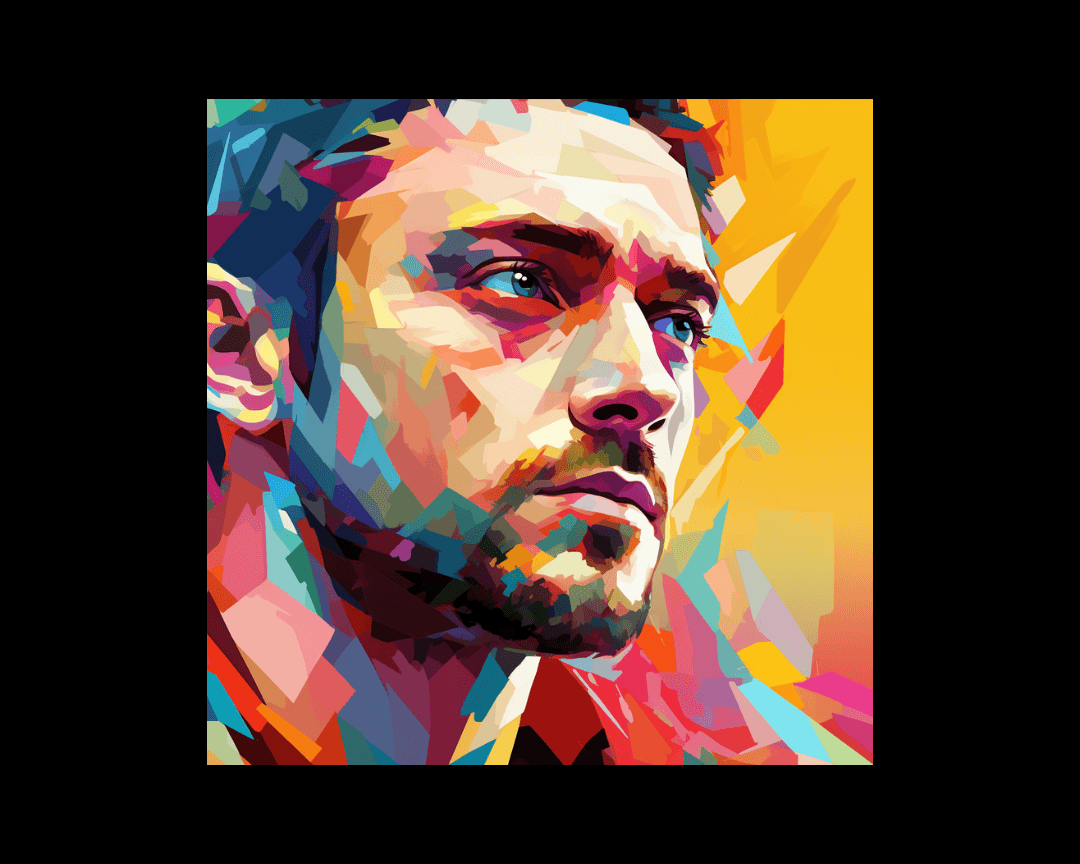 A man's face wpap style