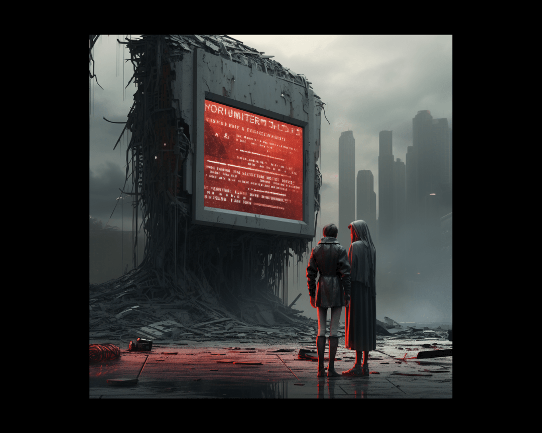 An error message, dystopian style.