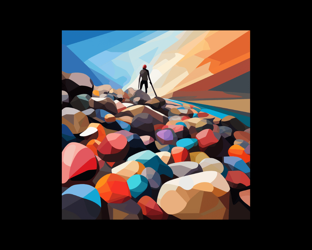 A beach scene, wpap style.