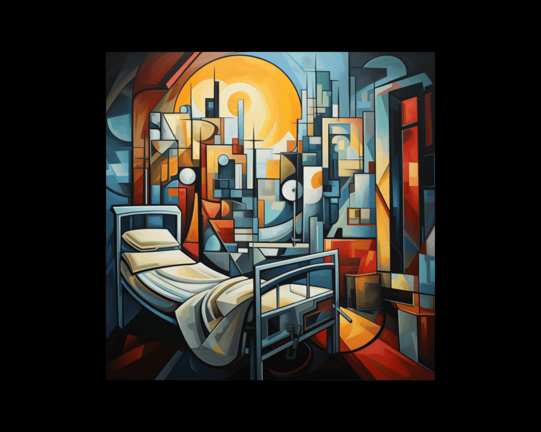 hospital bed cubism style