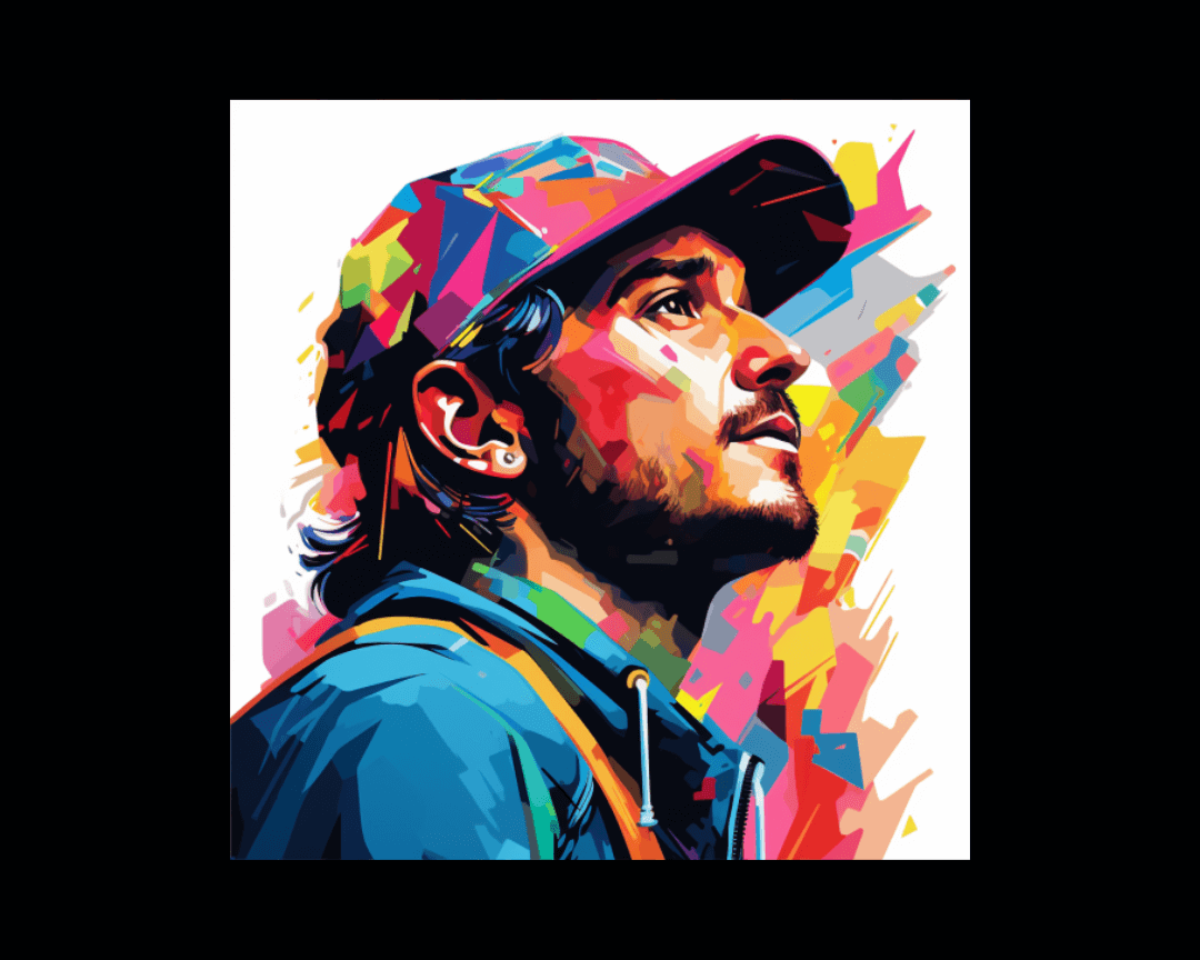 man with a baseball cap wpap style