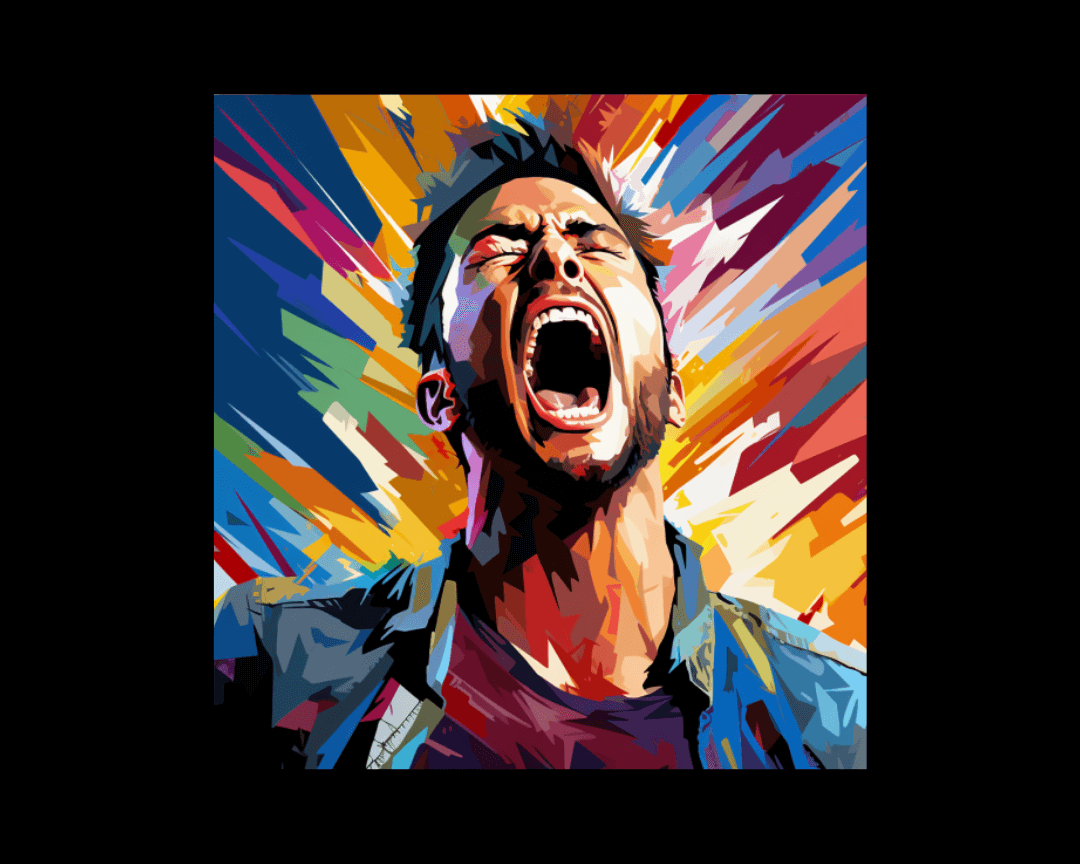 man screaming wpap style