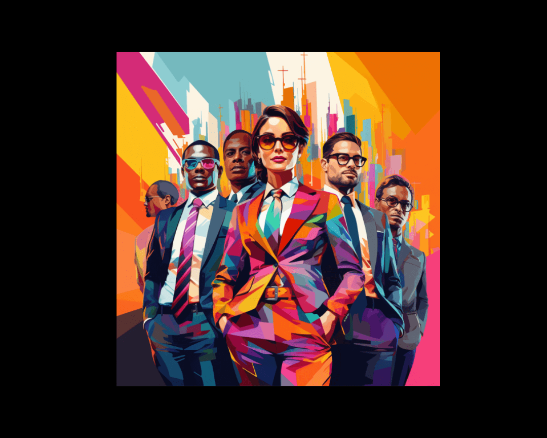 group of businesspeople wpap style