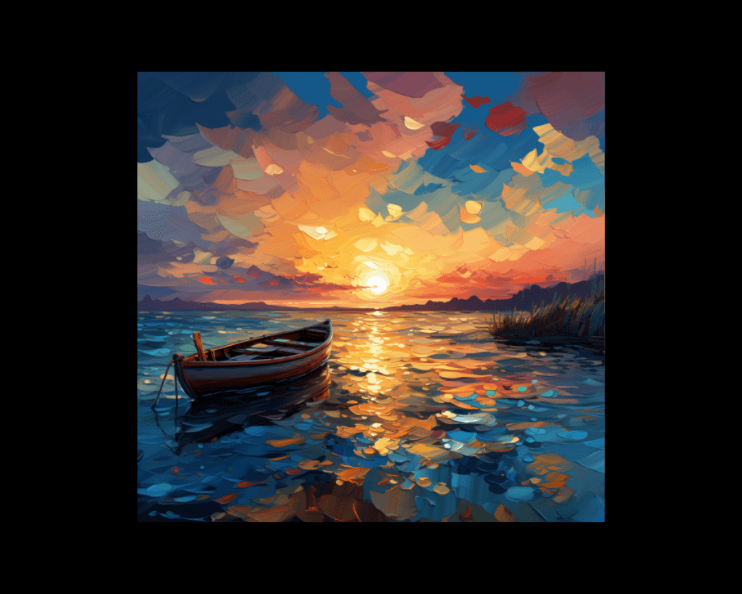 a boat on the water at sunset