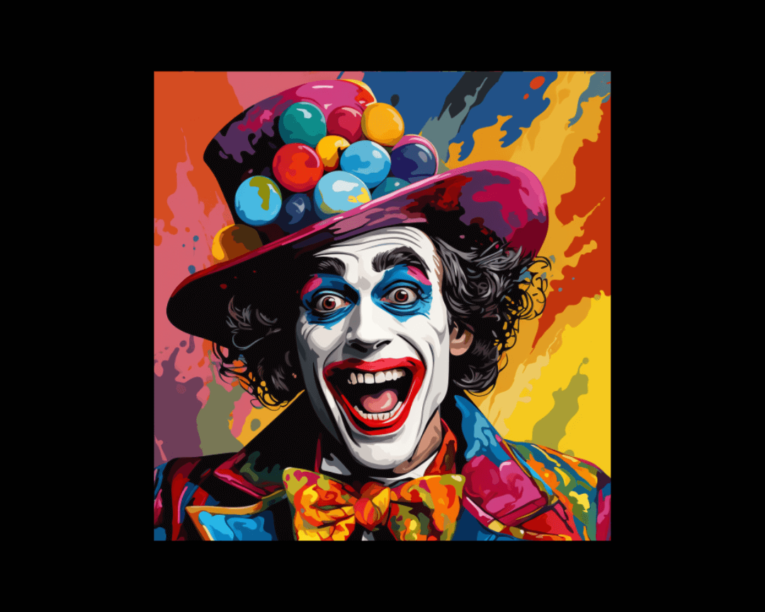clown pop art style