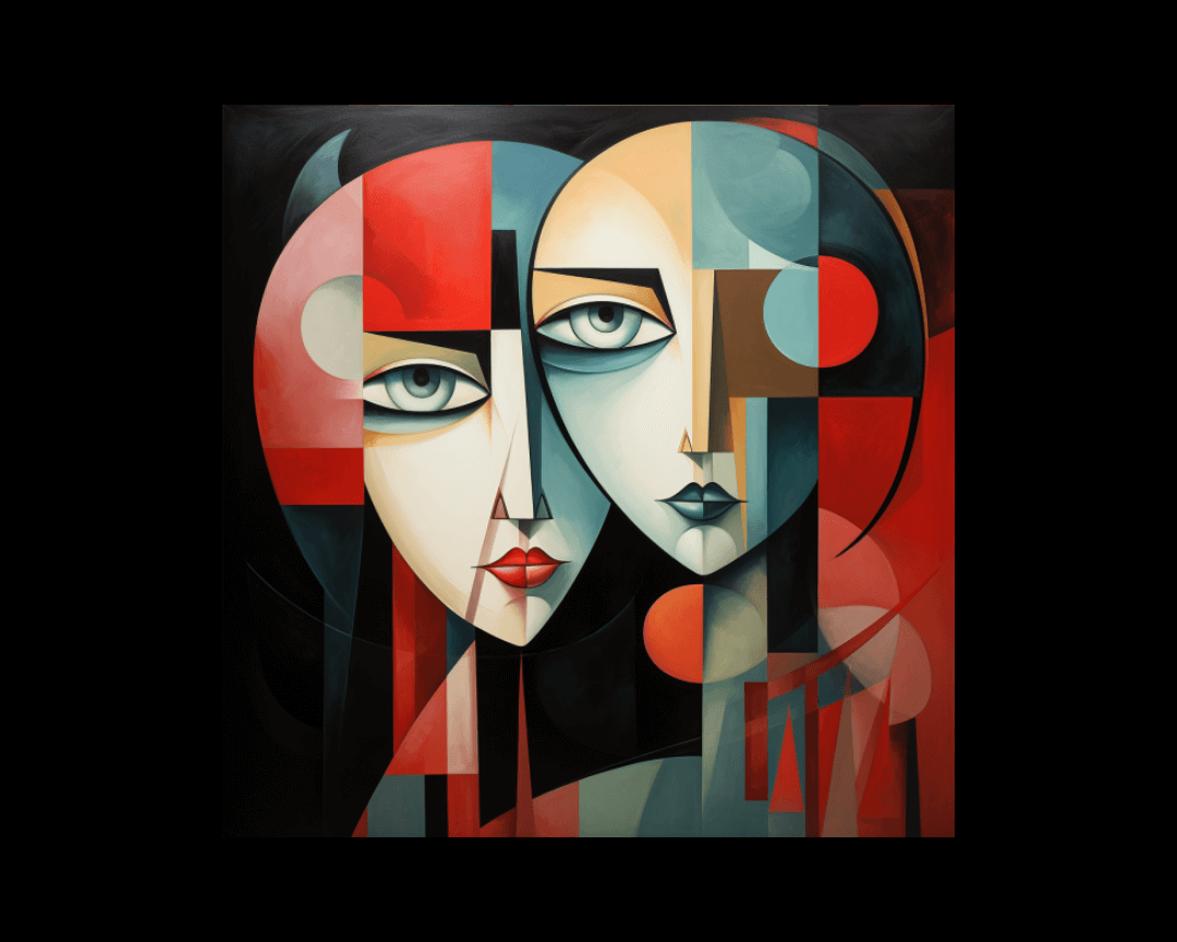 twins cubism style