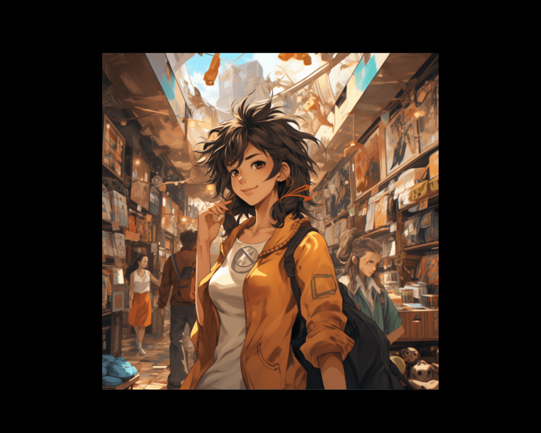 girl shopping anime style