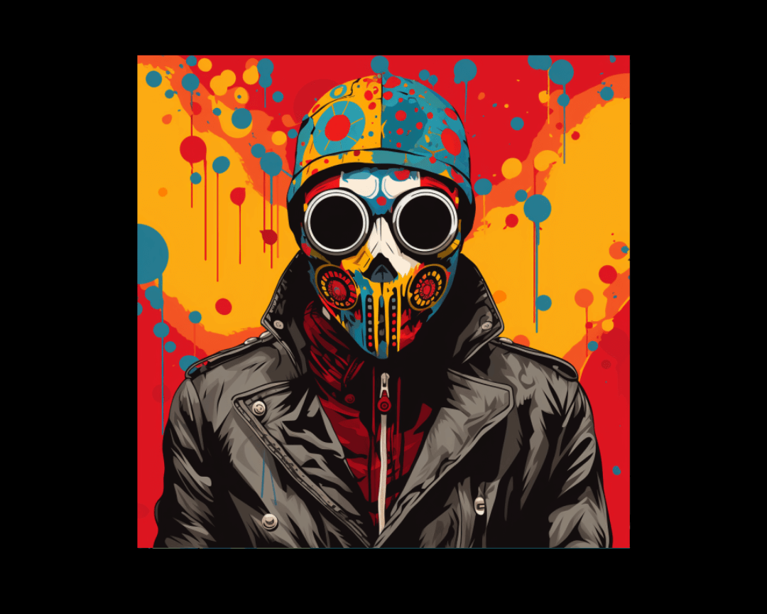 man in a mask pop art style