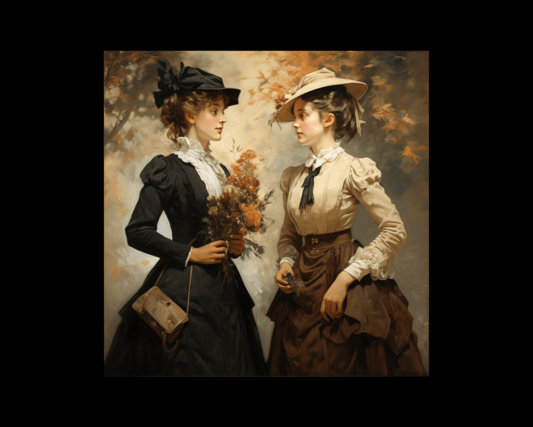 two women impressionism style