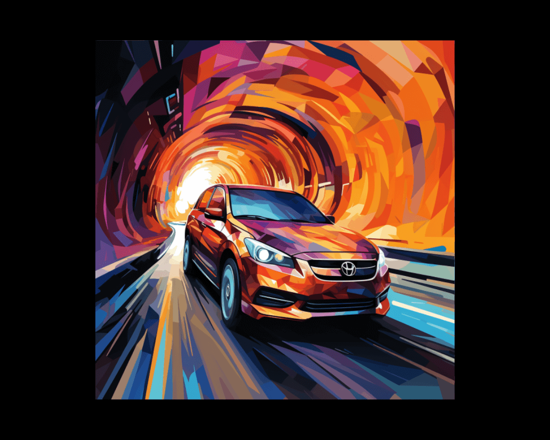 car in a tunnel wpap style