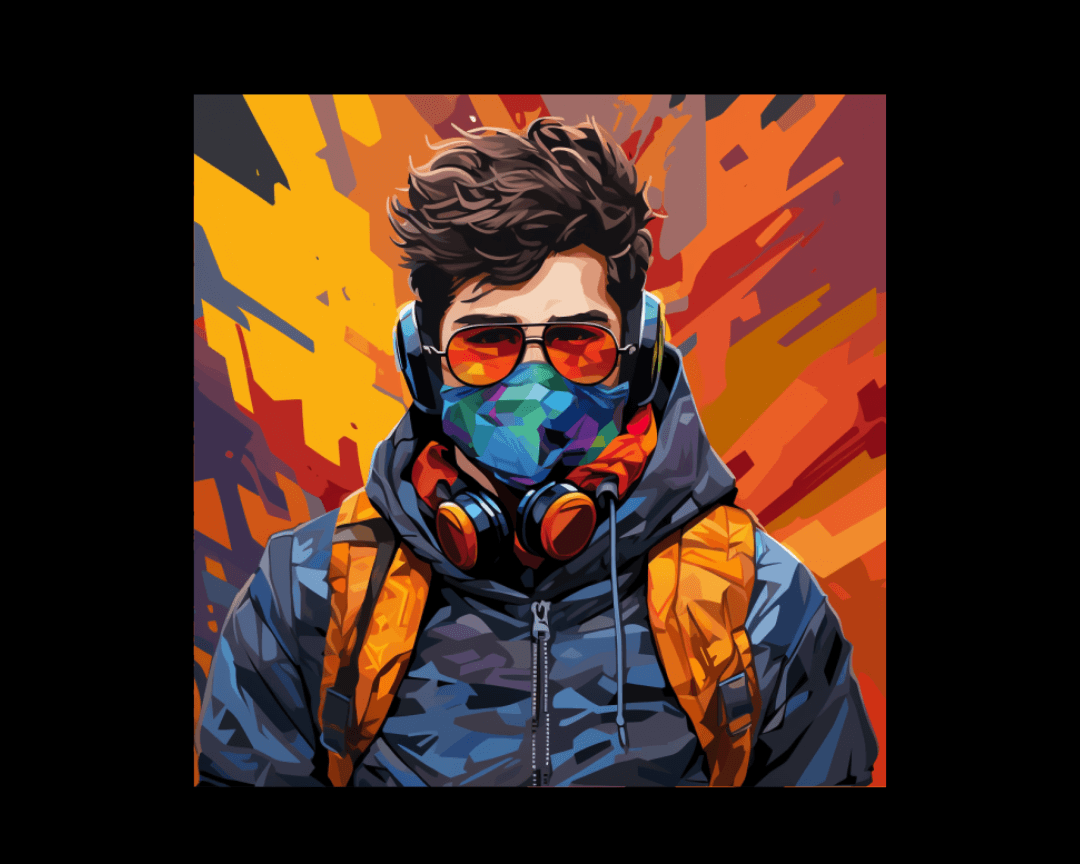 man in a mask wpap style