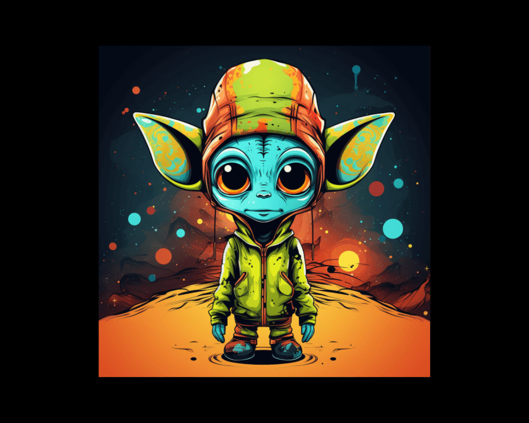 cute alien pop art style