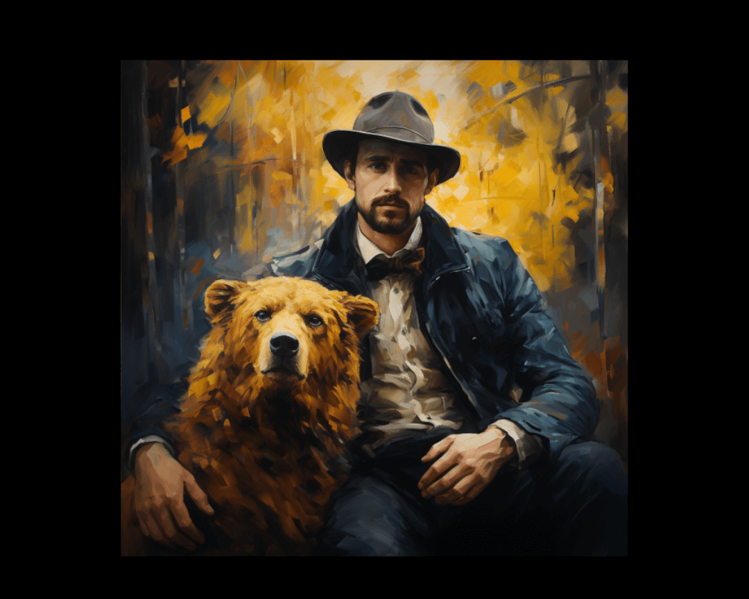 man and a bear